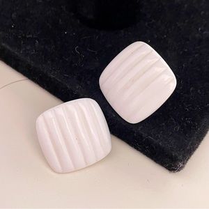 Vintage White Indie Summer Beach Western Retro Cottage Core Geometric Earrings